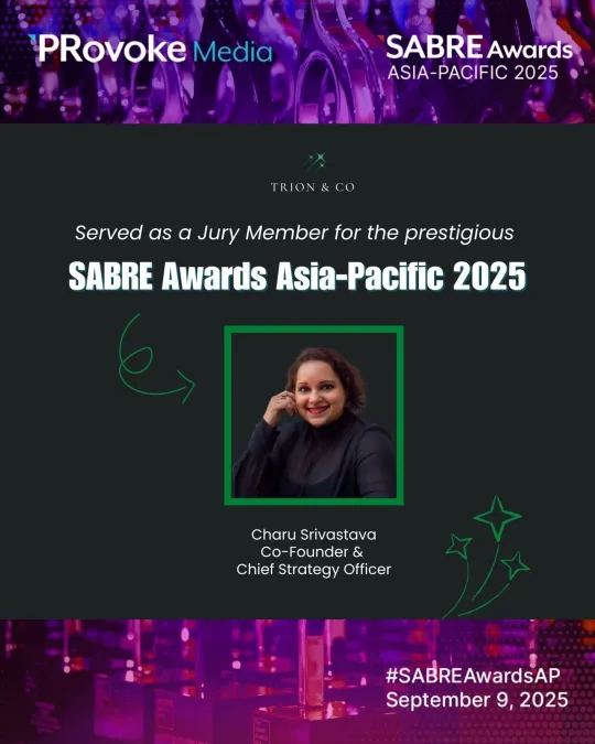 Charu is on the SABRE Awards Asia-Pacific 2025 Judging Panel!